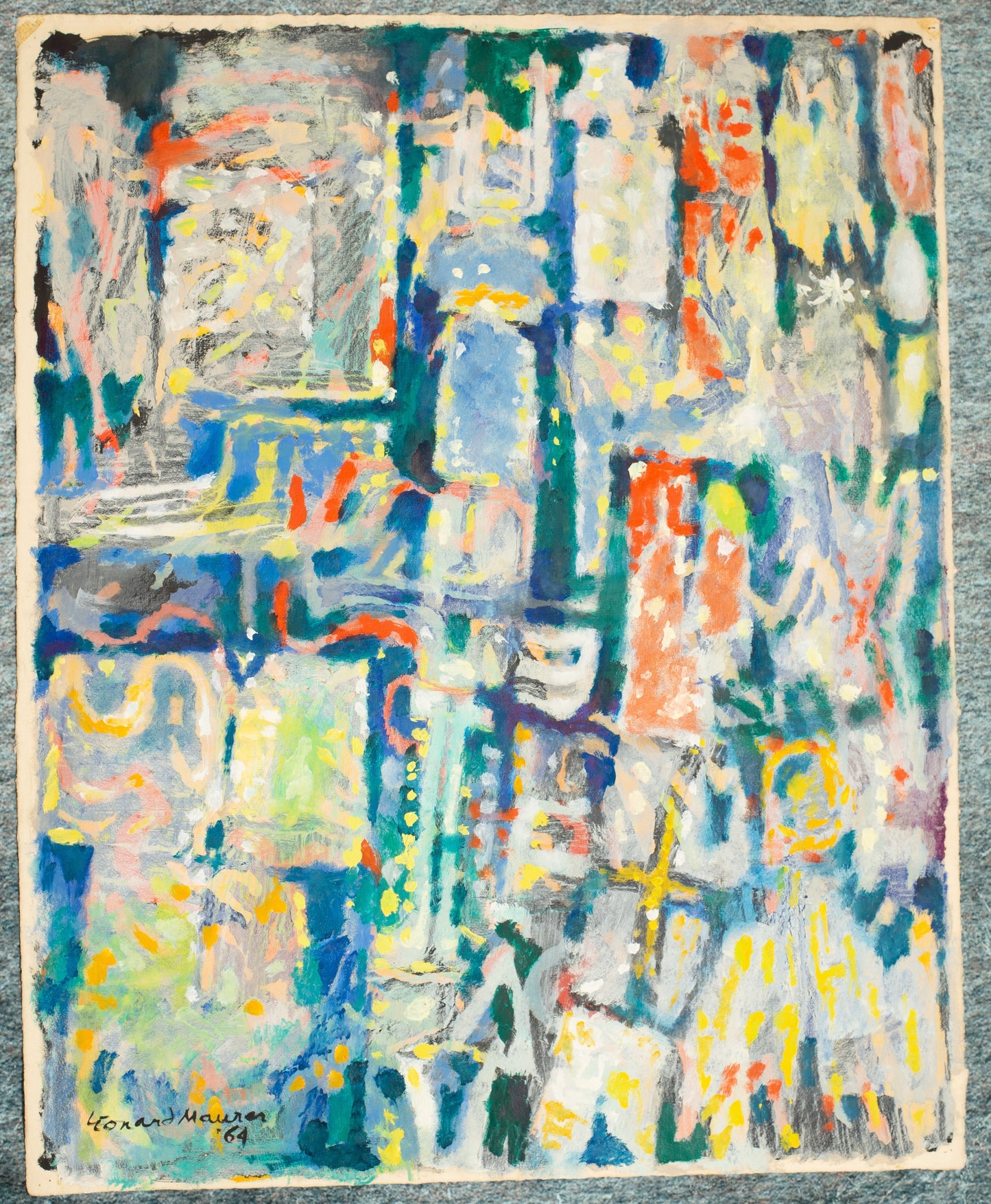 Leonard Maurer "Ginza" Oil on Paper