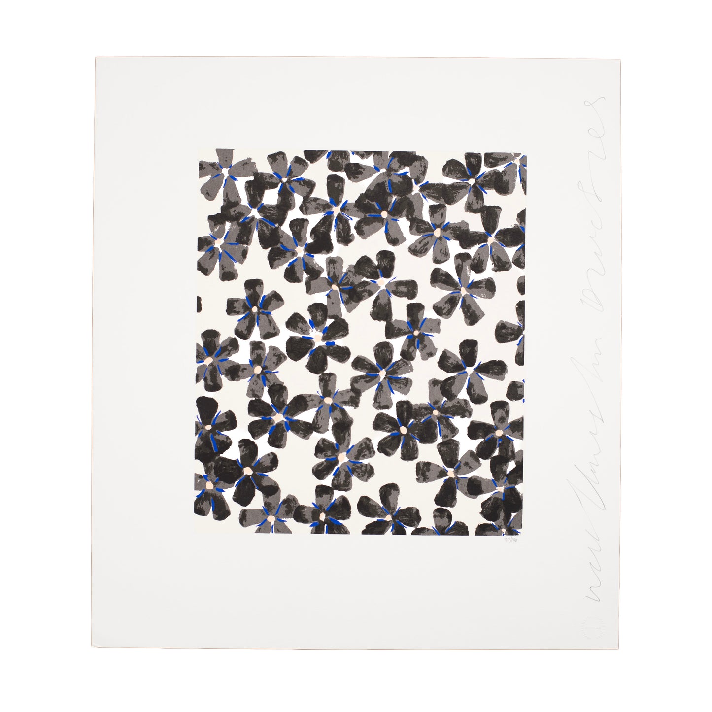 Donald Sultan Wall Flowers 14 (Black and Blue)