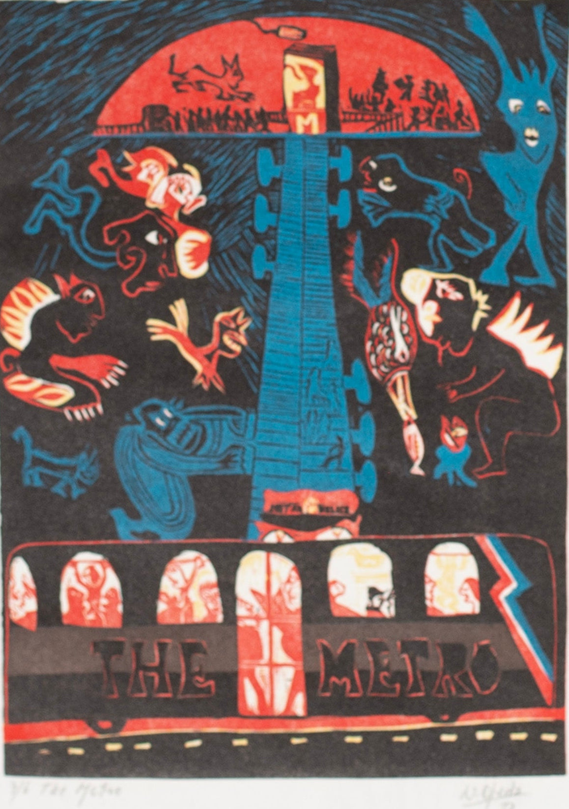 Naul Ojeda "The Metro" Woodcut