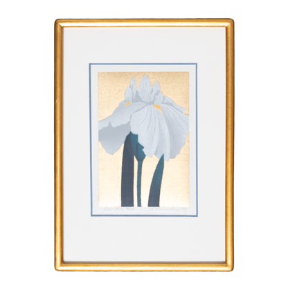 Namiki Hajime White Iris Woodcut