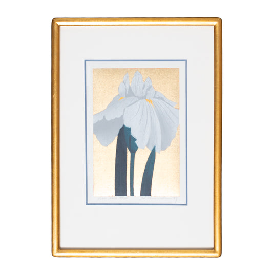 Namiki Hajime White Iris Woodcut