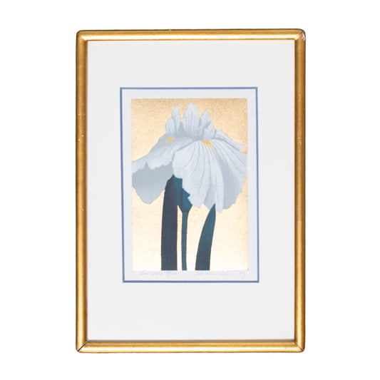 Namiki Hajime White Iris Woodcut