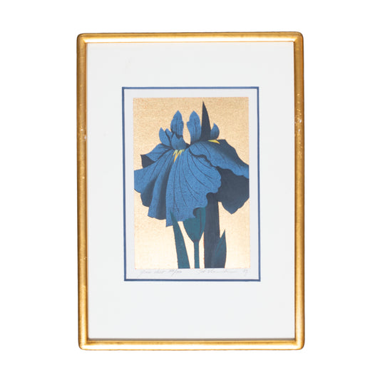 Namiki Hajime Blue Iris Woodcut