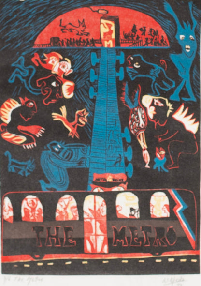 Naul Ojeda "The Metro" Woodcut