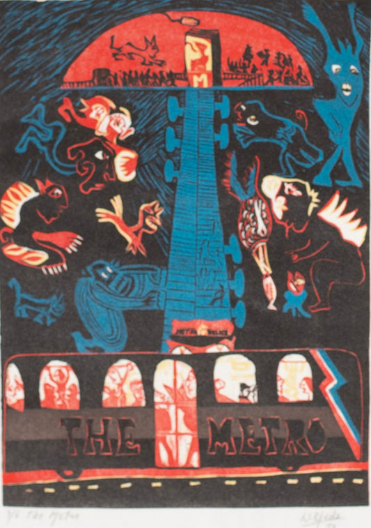 Naul Ojeda "The Metro" Woodcut