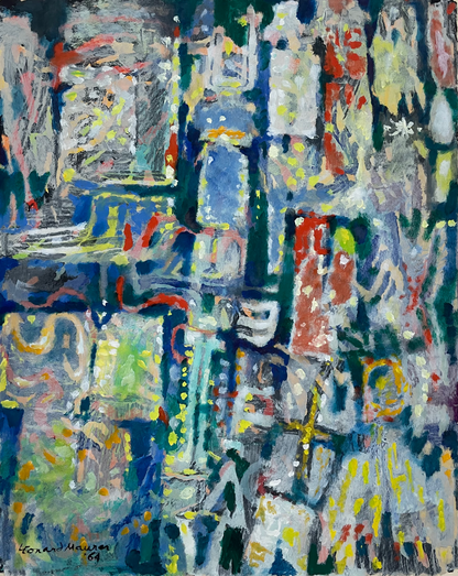Leonard Maurer "Ginza" Oil on Paper