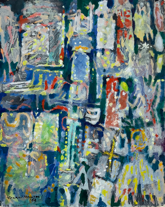 Leonard Maurer "Ginza" Oil on Paper
